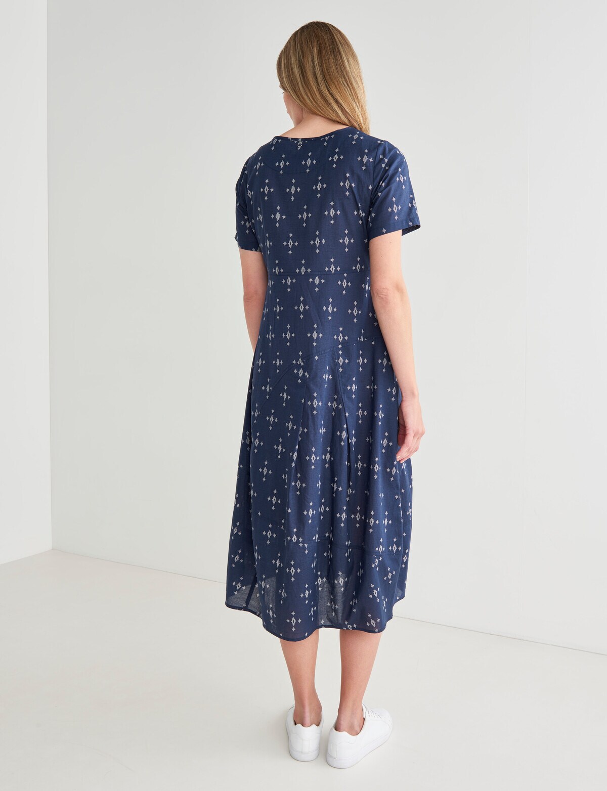 Jigsaw Print Cocoon Dress, Blue Dresses