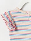 Teeny Weeny Multicolour Striped Tee, Pink product photo View 02 S