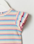 Teeny Weeny Multicolour Striped Tee, Pink product photo View 04 S