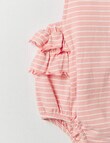 Teeny Weeny Frilled Stripe Romper, Peach product photo View 04 S