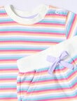 Teeny Weeny In Bloom Striped Tee And Short Set, Purple product photo View 02 S