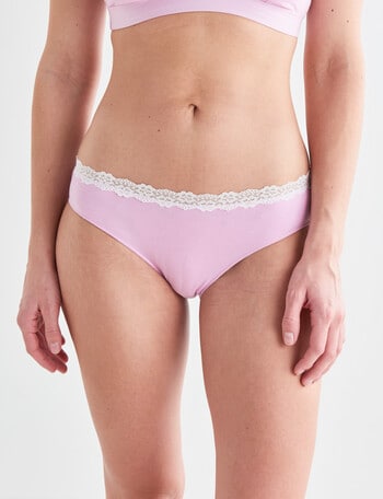Honey Vegas Cotton & Lace Bikini Brief, Candy Floss product photo
