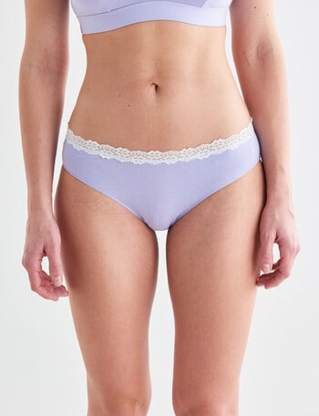 Honey Vegas Cotton & Lace Bikini Brief, Bluebell product photo