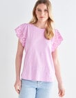 Whistle Embroidered Short Sleeve Tee, Pink product photo