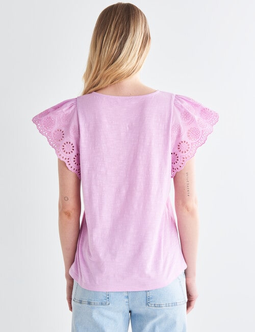 Whistle Embroidered Short Sleeve Tee, Pink product photo View 02 L
