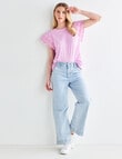 Whistle Embroidered Short Sleeve Tee, Pink product photo View 03 S