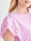 Whistle Embroidered Short Sleeve Tee, Pink product photo View 04 S