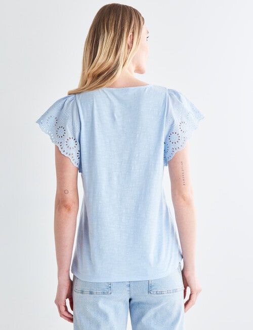 Whistle Embroidered Short Sleeve Tee, Indigo product photo View 02 L