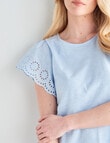 Whistle Embroidered Short Sleeve Tee, Indigo product photo View 04 S