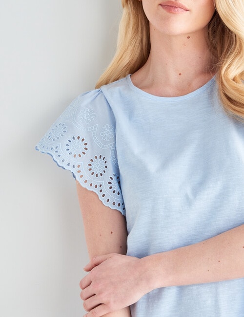 Whistle Embroidered Short Sleeve Tee, Indigo product photo View 04 L