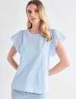 Whistle Embroidered Short Sleeve Tee, Indigo product photo View 05 S