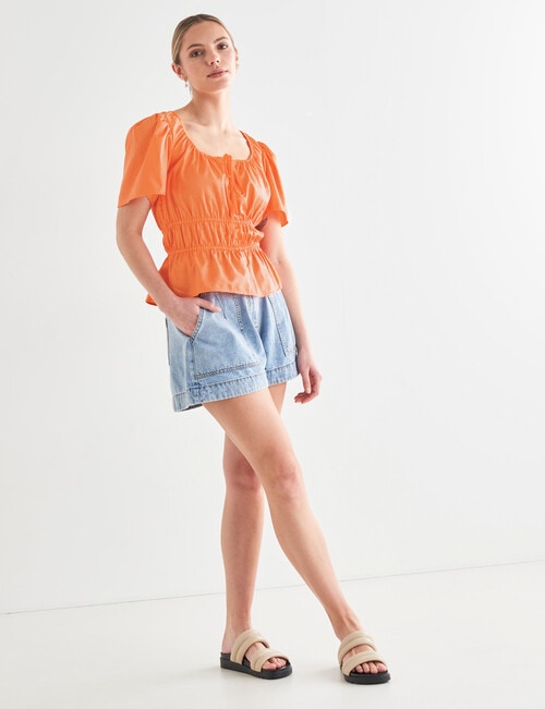 Mineral Gia Woven Top, Nectarine product photo View 03 L