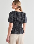 Mineral Gia Woven Top, Black Stone Print product photo View 02 S