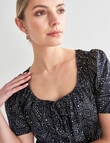 Mineral Gia Woven Top, Black Stone Print product photo View 04 S
