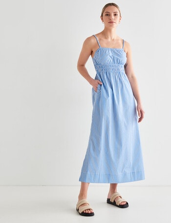 Mineral Ziggy Stripe Long Dress, Blue product photo