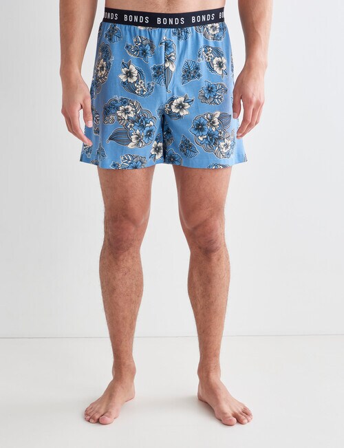 Bonds Paisley Road Printed Sleep Short, Blue Sleepwear