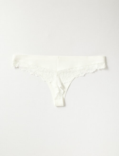 Lyric Juliet Laser Lace G-String Brief, White product photo View 02 L