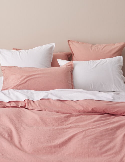 Haven Stone Wash Duvet Cover Set, Blush product photo View 02 L