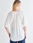 Whistle Satin Button Through V-Neck Top, Ivory product photo View 02 S