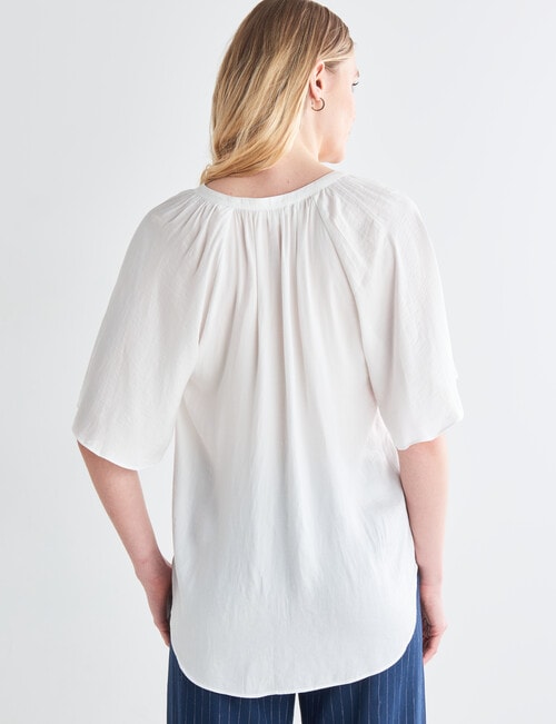 Whistle Satin Button Through V-Neck Top, Ivory product photo View 02 L