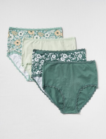 Lyric Floral Full Briefs, 4-Pack, Sage product photo