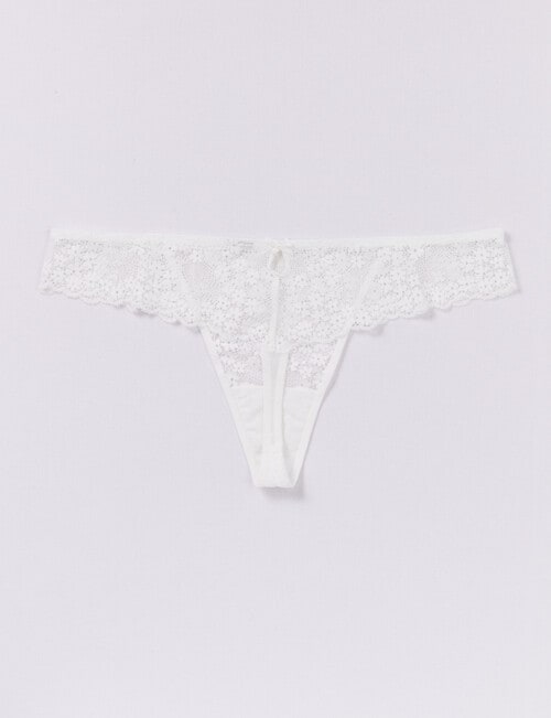 Lyric Marlene Lace G-String, White product photo View 02 L