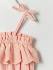 Teeny Weeny Cheese Cloth Spaghetti Strap Romper, Peach product photo View 04 S