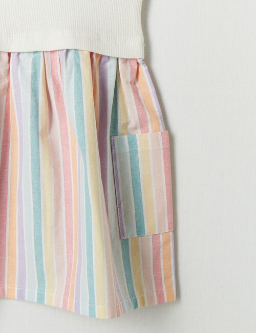 Teeny Weeny Multicolour Spliced Dress, White product photo View 04 L
