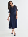 Ella J Overlay Lace Dress, Navy product photo