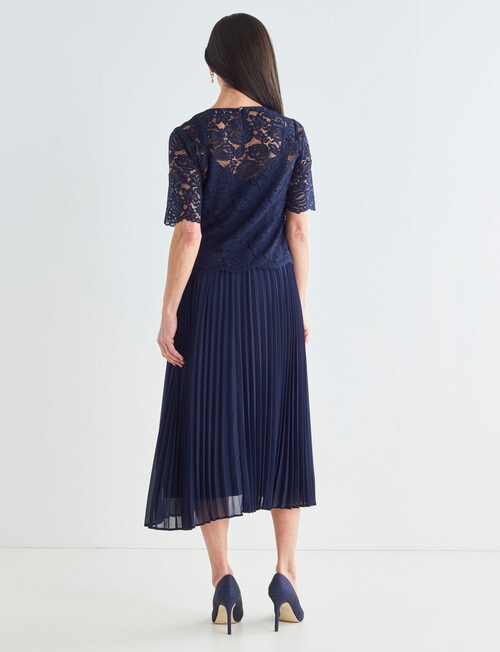 Ella J Overlay Lace Dress, Navy product photo View 02 L