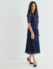 Ella J Overlay Lace Dress, Navy product photo View 03 S