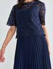 Ella J Overlay Lace Dress, Navy product photo View 05 S