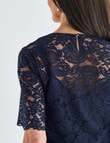 Ella J Overlay Lace Dress, Navy product photo View 06 S