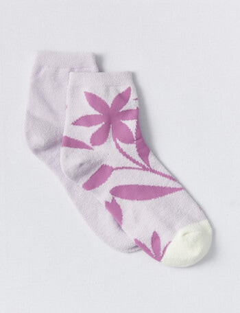 Simon De Winter Half Crew Sock, 2-Pack, Butter, Floral & Haze product photo