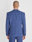 Laidlaw + Leeds Tailored Linen Blend Check Jacket, Blue product photo View 02 S