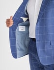 Laidlaw + Leeds Tailored Linen Blend Check Jacket, Blue product photo View 05 S