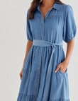 Whistle Tiered Lyocell Dress, Denim Wash product photo View 04 S