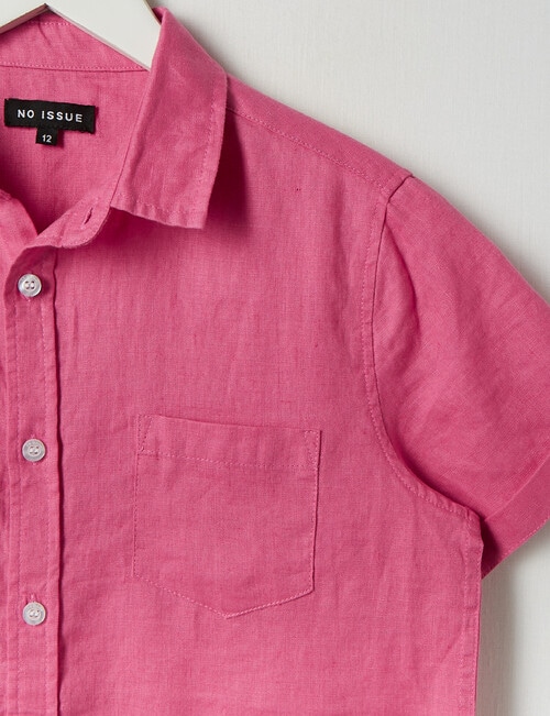 No Issue Linen Short Sleeve Shirt, Raspberry product photo View 04 L