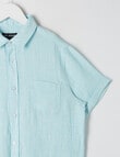 No Issue Short Sleeve Linen Shirt, Sky product photo View 02 S