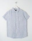 No Issue Short Sleeve Linen Shirt, Ink product photo
