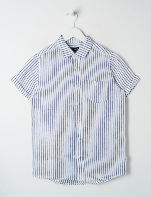 No Issue Short Sleeve Linen Shirt, Ink product photo