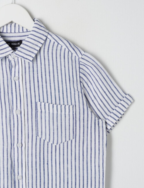 No Issue Short Sleeve Linen Shirt, Ink product photo View 02 L