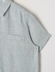 No Issue Short Sleeve Linen Shirt, Mint product photo View 02 S