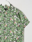 No Issue Monstera Leaf Short Sleeve Shirt, Green product photo View 02 S