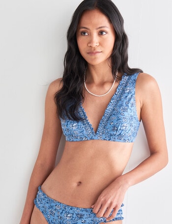 Zest Swimwear Ditsy Bikini Top, Blue product photo