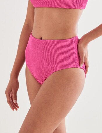 Zest Swimwear Crinkle Bikini Bottom, Hyper Pink product photo