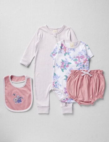 Little Bundle Pretty in Pink Set, 4-Piece, Pink product photo