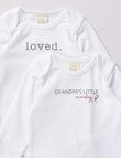 Little Bundle Loved Long Sleeve Bodysuit, Set of 2, White product photo View 02 S