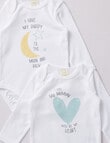 Little Bundle Moon and Back Long Sleeve Bodysuit, Set of 2, White product photo View 02 S