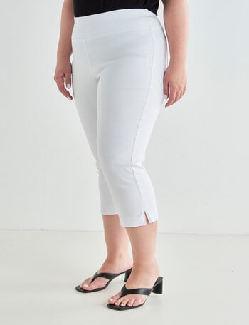 Studio Curve Bengaline Crop Pant, White product photo